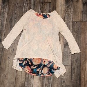 Decree Low High Floral Sweater
